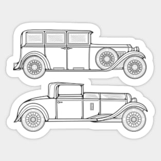 Line Art Classic Car Sticker